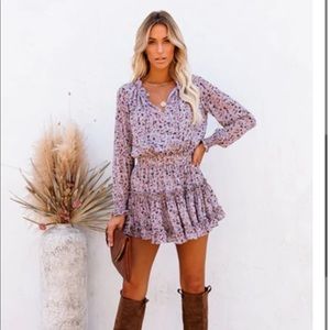 Vici floral smocked ruffle dress small